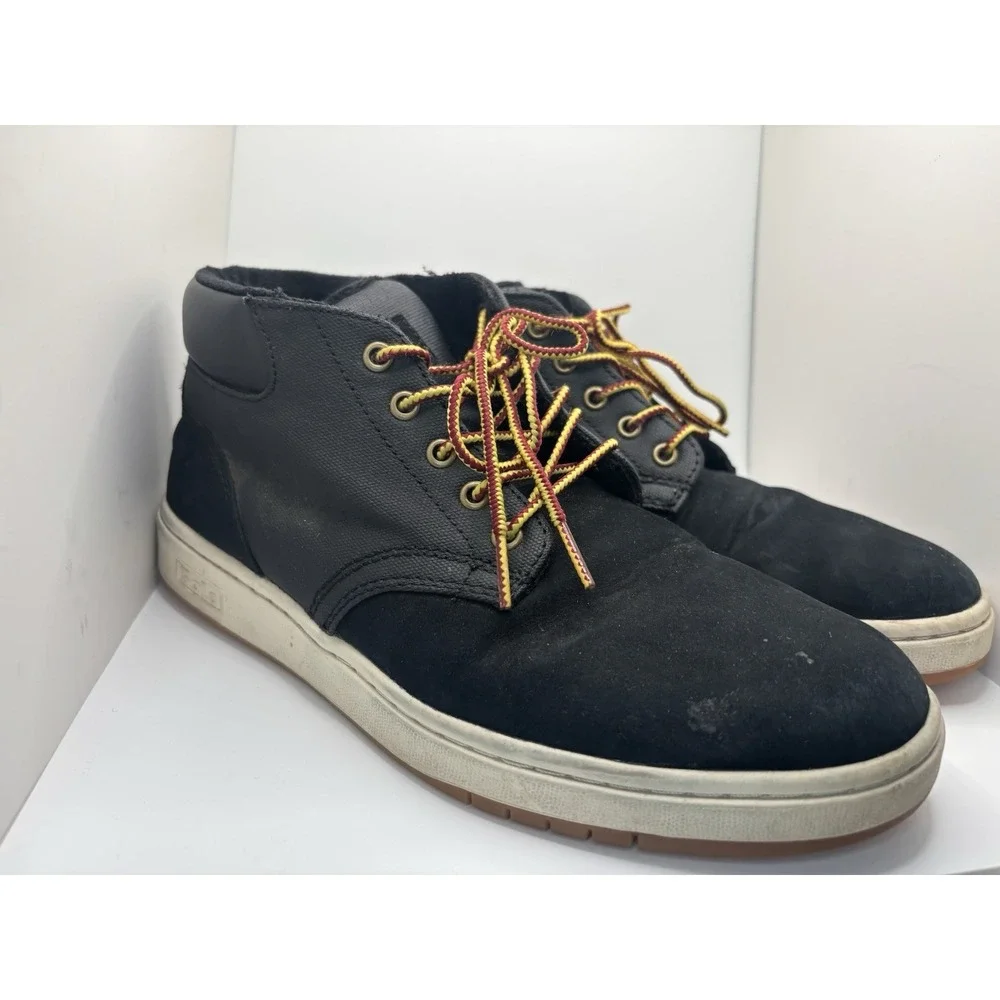 Polo Ralph Lauren Shrunken Nubuck Sneaker Boot BO-LCB Black Men's 8 Leather